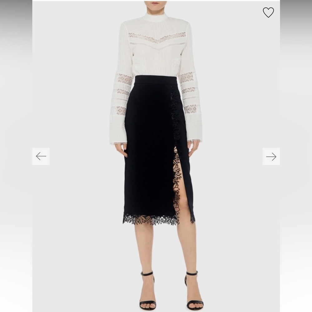 A.L.C. Holland Lace Trim Pencil Skirt - Size 8 - Picture 1 of 6